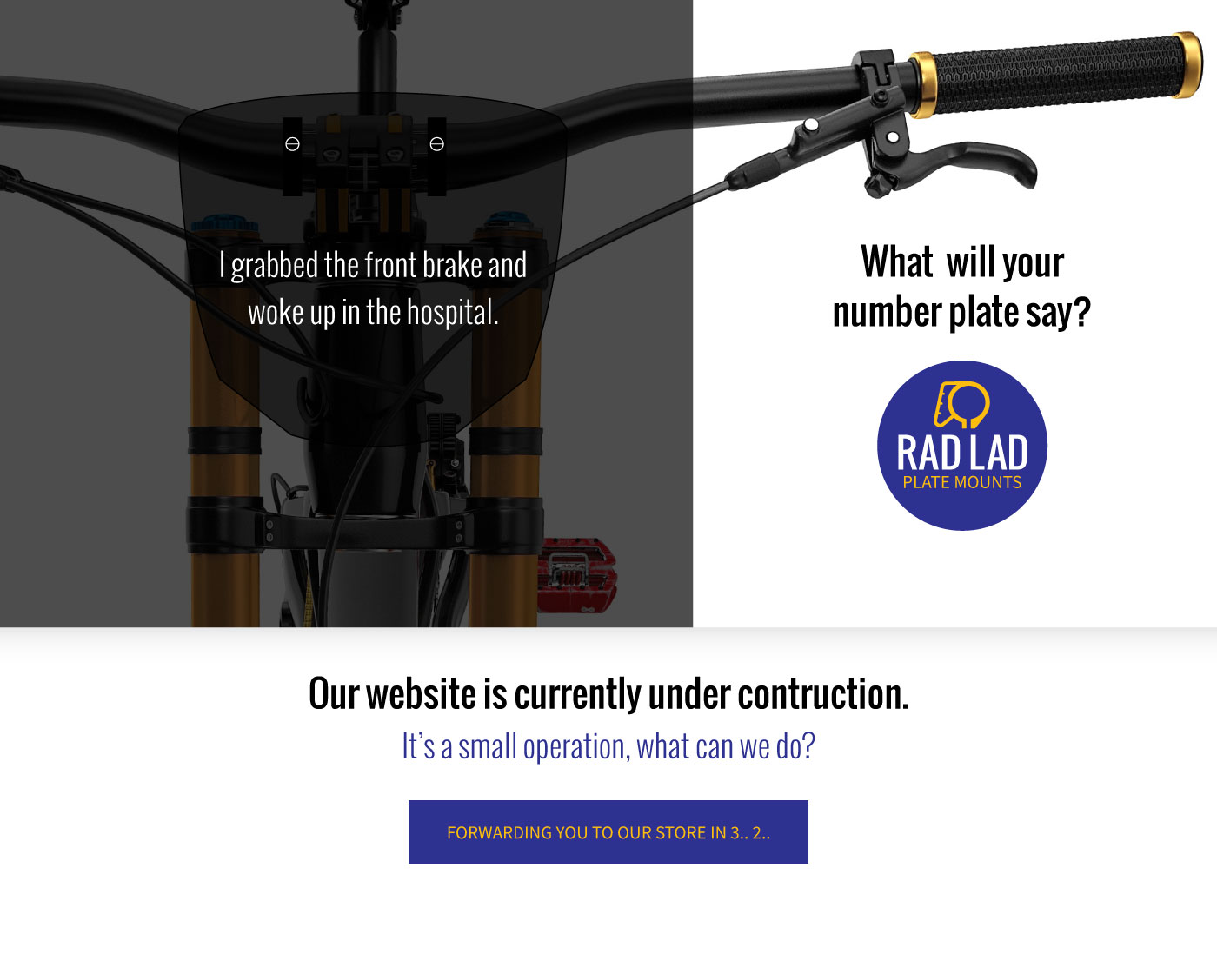 Rad Lad Number Plate Mount Home Splash page